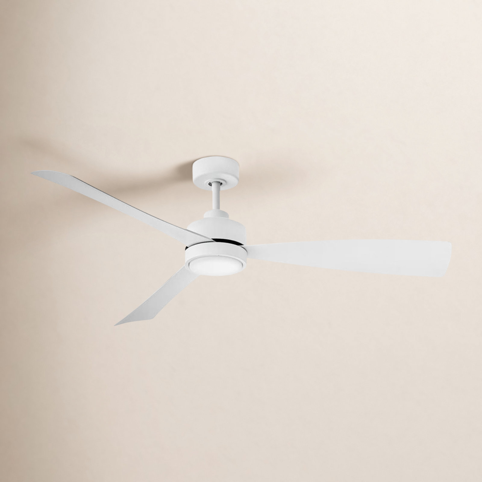 Trini 56'' 3 Blade Ceiling Fan with LED Light Kit, Matte White/Natural