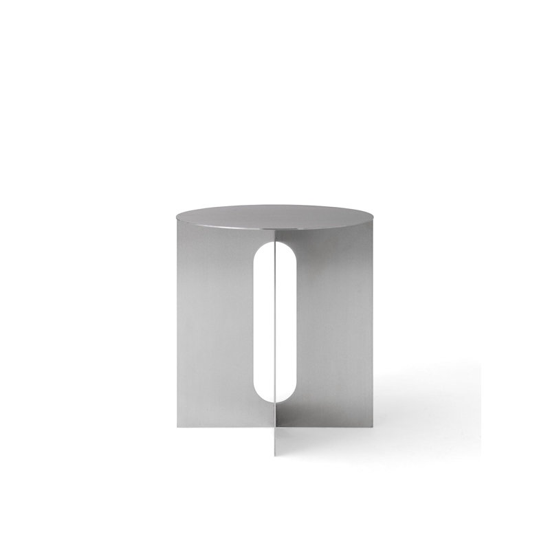 Androgyne End Table, Brushed Steel