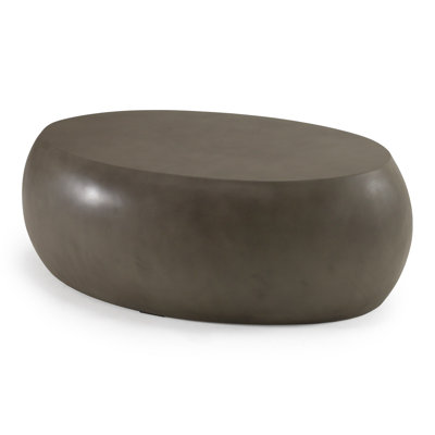 Denny - Table basse ovale moderne en béton gris