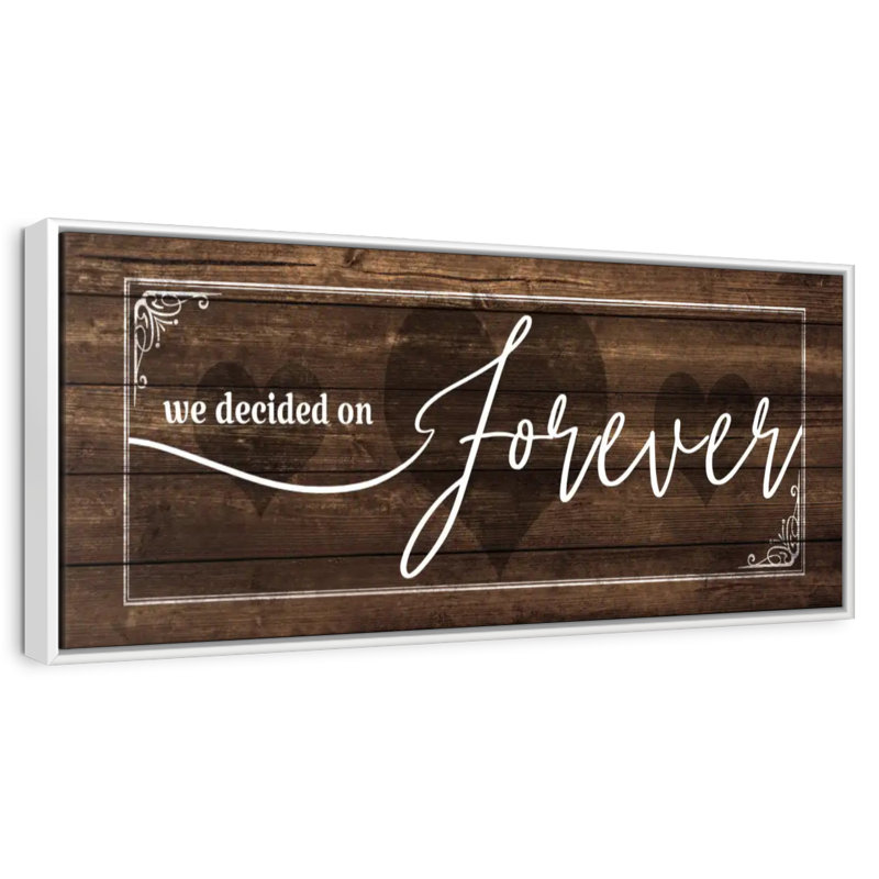 Plaque murale «Forever Love», 46 po x 16 po, Cadre flottant blanc