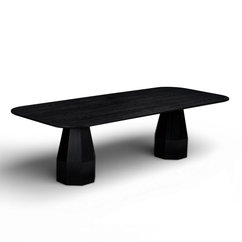 Brocha Black 106" Long Ash Dining Table