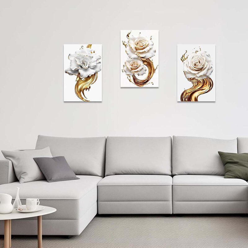3 Piece Wrapped Canvas Print, 60 cm H x 120 cm W