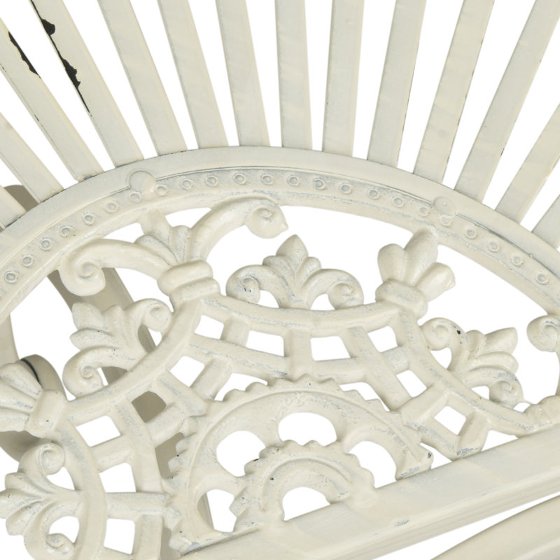 Newton St Loe Iron Top End Table, Antique White