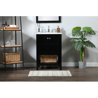 Krish 24'' Single Bathroom Vanity with Engineered Marble Top