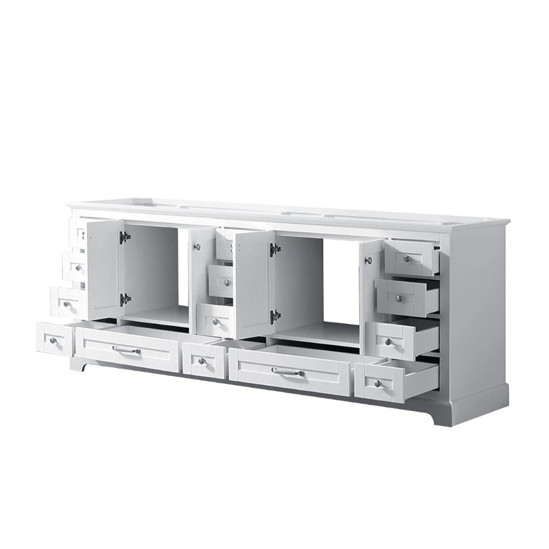 White Double Freestanding Vanity with Ample Storage