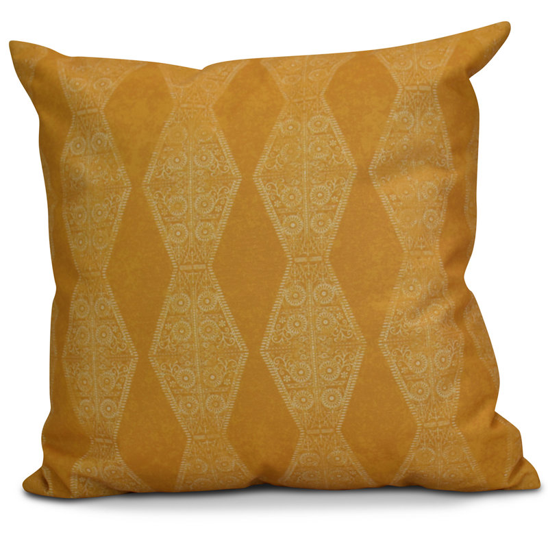 HH Revival Square Pillow Cover and Insert, 16"x16", Gold