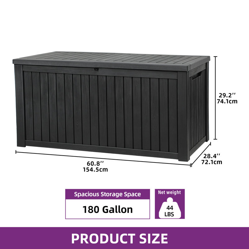 Edrosie Inc l 60,8 po verrouillable 180 gallons en brun, Black, 150