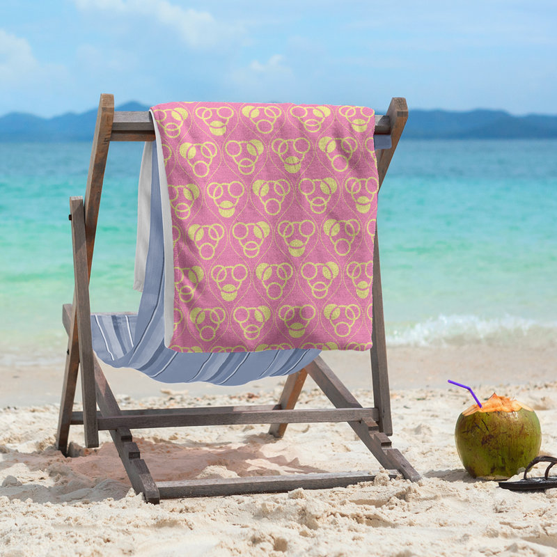 Jordao Beach Towel, Pink/Yellow