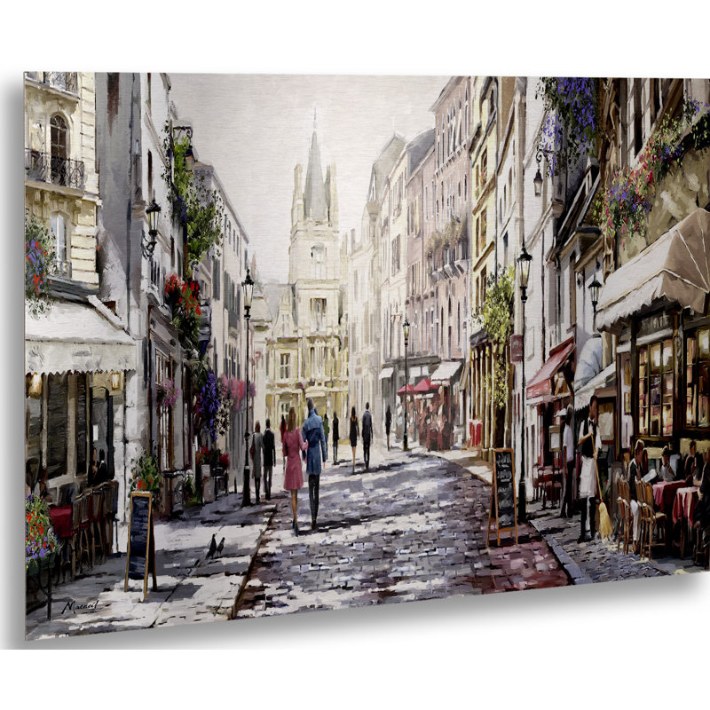 Impression rue ensoleillée, H 16 po x l 22 po x P 1 po, Sans cadre