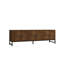 Meuble télé moderne, couleur noyer, 63,0 po x 19,7 po x 15,7 po | 100% panneau de particules enduit de mélamine, épaisseur: 0,7 pouce | Fixation murale avec de nombreuses tablettes pour un rangement supplémentaire, design industriel élégant-108051070