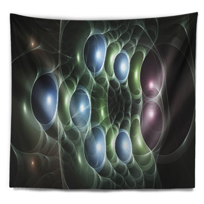 Tapisserie artful des cercles abstract blue light