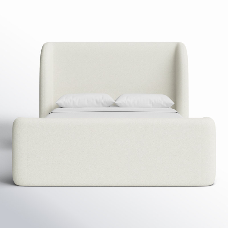 SOPHIA Upholstered Wingback Storage Bed, Cream Boucle, Queen
