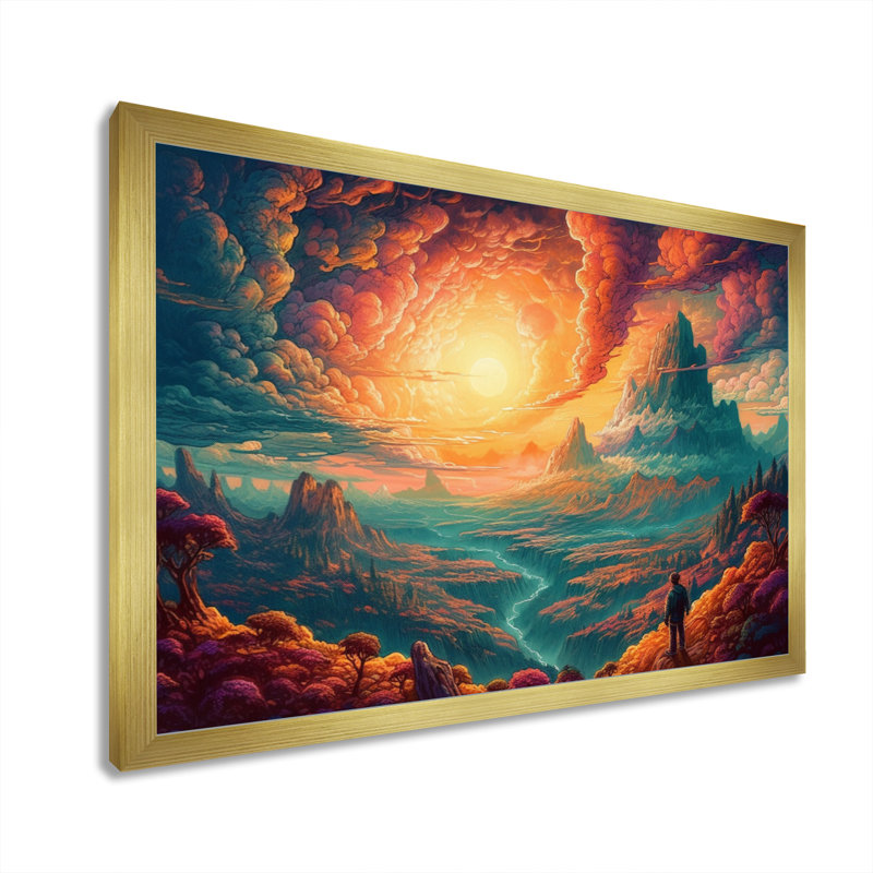 Storm Brewing III, reproduction d'art sur toile, H 24 po x l 32 po x P 1 po, Encadrement doré