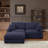 Modular Oversized Seat 91 in. Plush Chenille Loveseat Cloud Couch Sofa with Ottoman, Washable Cover-123029493