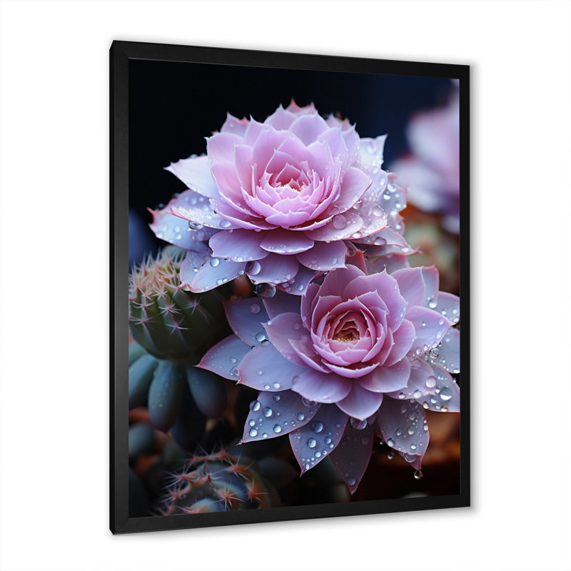 «Tonicka Pink Cactus», Cadre photo noir, H 40 po x l 30 po x P 1,5 po