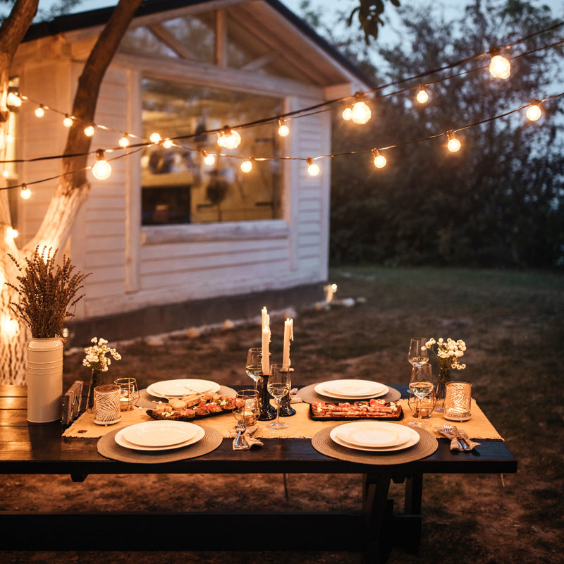 Outdoor 25' Solar Powered String Lights with Clear LED Bulbs