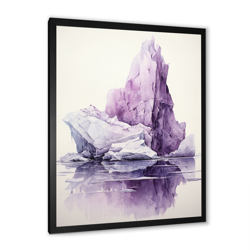 Iceberg mauve mystérieux - Impression, Cadre photo noir, H 20 po x l 12 po x P 1 po