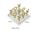 Ensemble de jeu Tic Tac Toe, décor en fer doré 7 pouces, marbre blanc Banswara