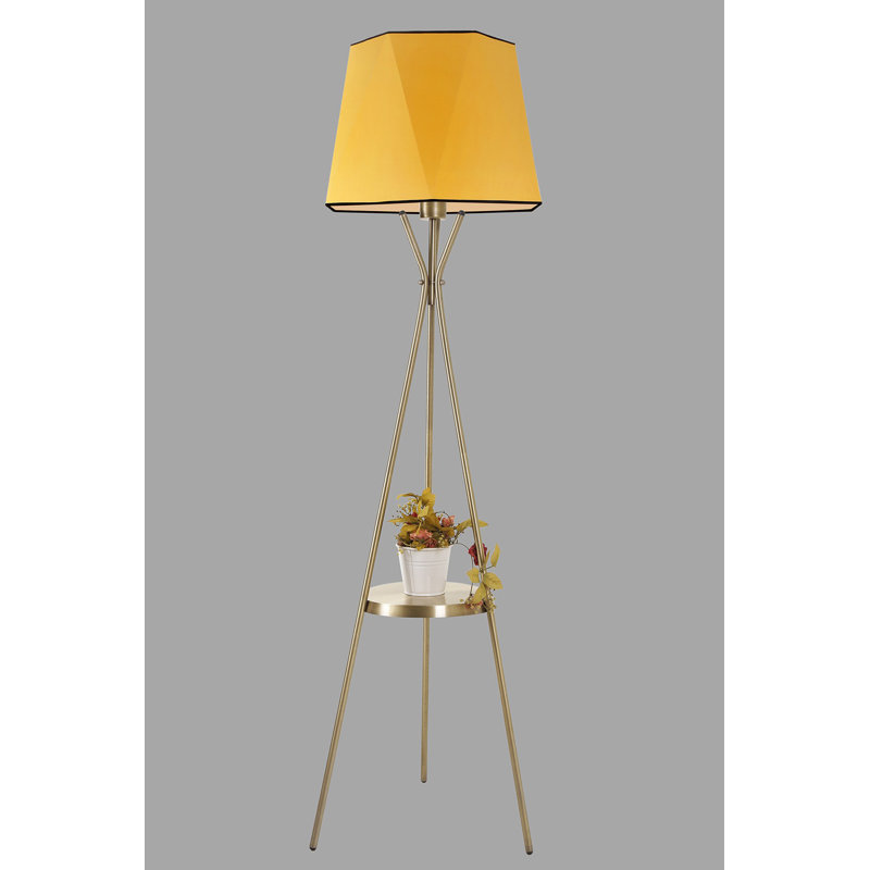 Breigha 165cm Tray Table Floor Lamp, Mustard
