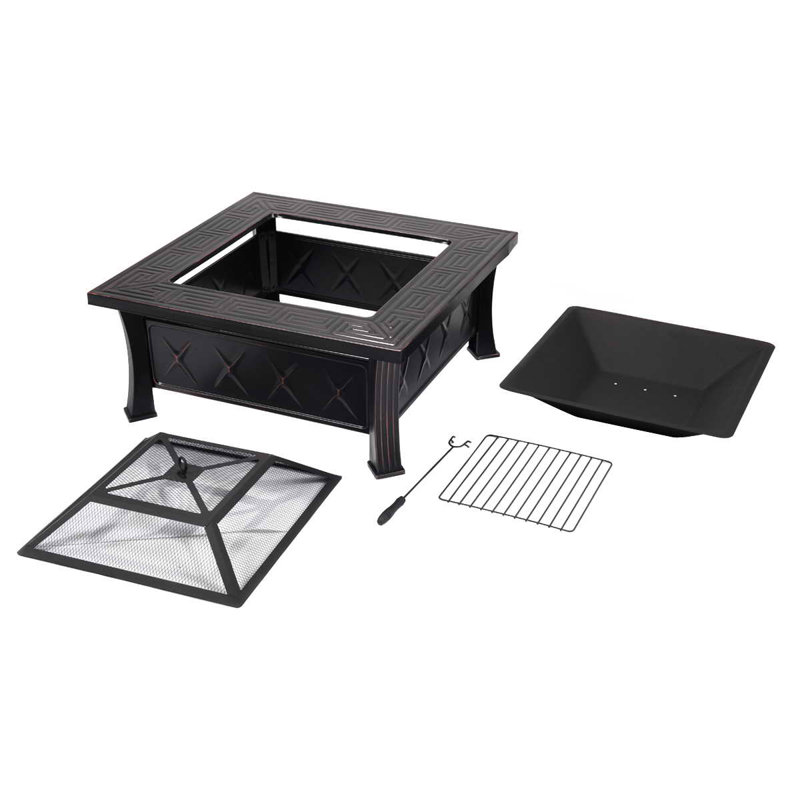 Labonte Square Steel Charcoal Smokeless Fire Pit