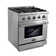 Cosmo 30 in. Vista Collection 3.5 cu. ft. Gas Range, 4 Burners, Convection Oven, LED Light Panel, in Modern Stainless Steel