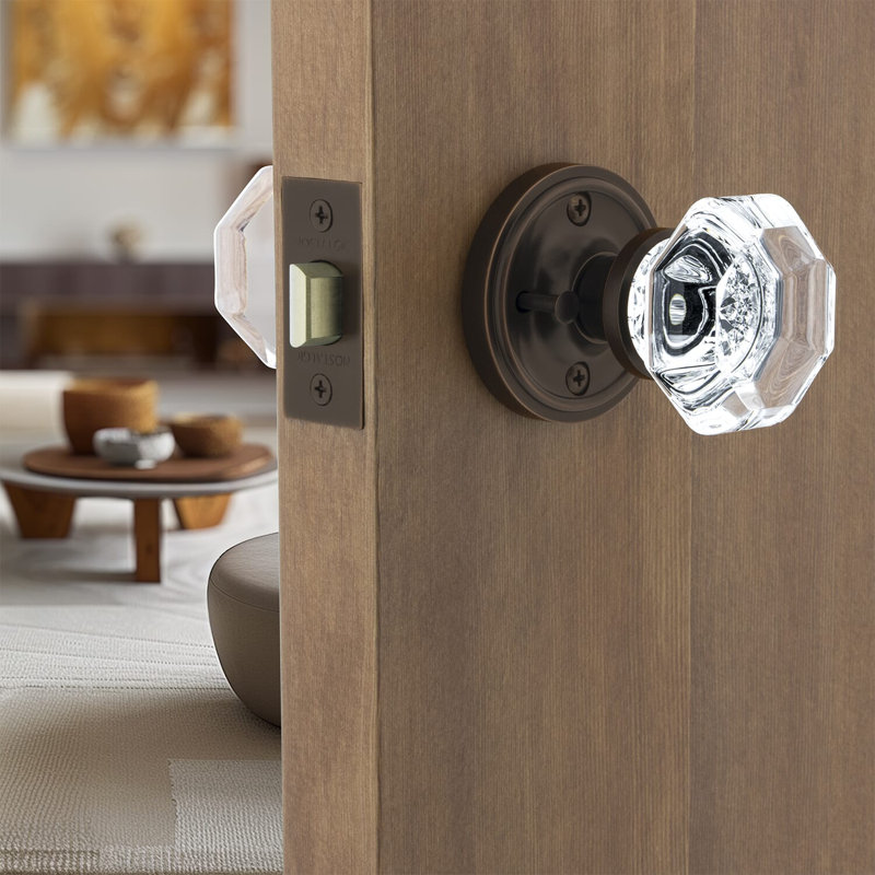Classic Rosette with Waldorf Door Knob, Satin Nickel