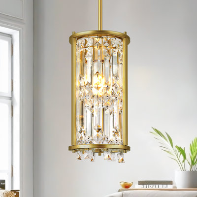 Luminaire suspendu en cristal 1 lumière pour îlot de cuisine Levona