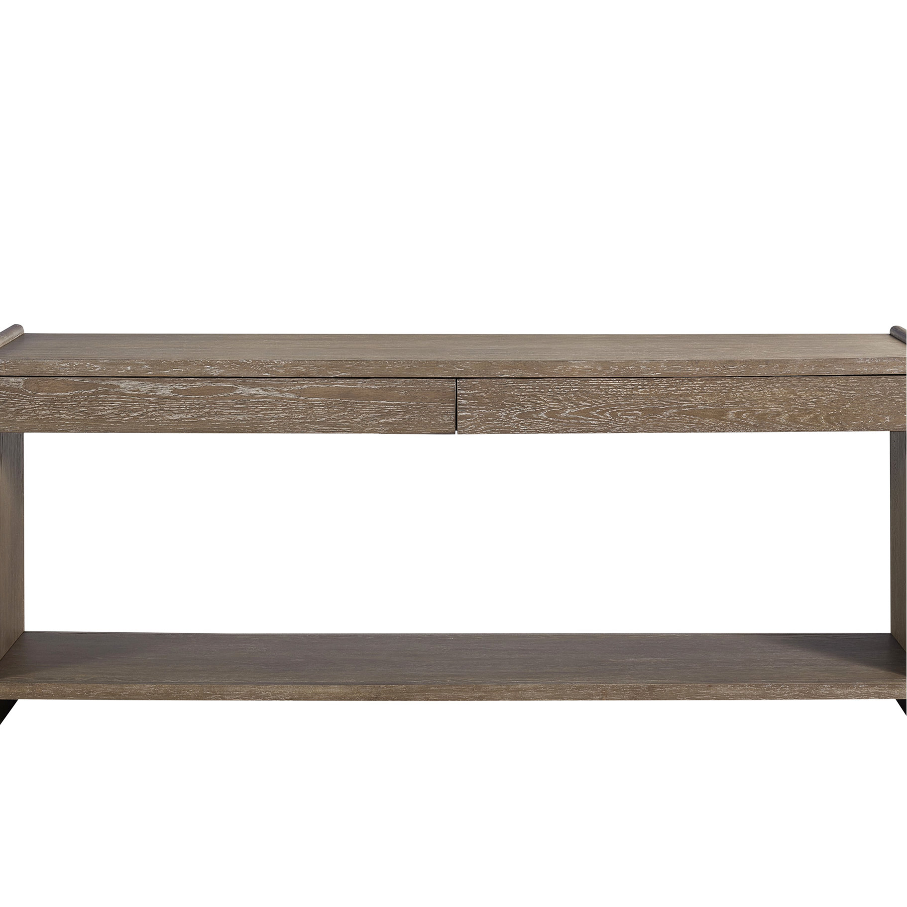 Latitude Run® Table, Two Concealed Drawers, Brown Finish, Solid Wood+ ...