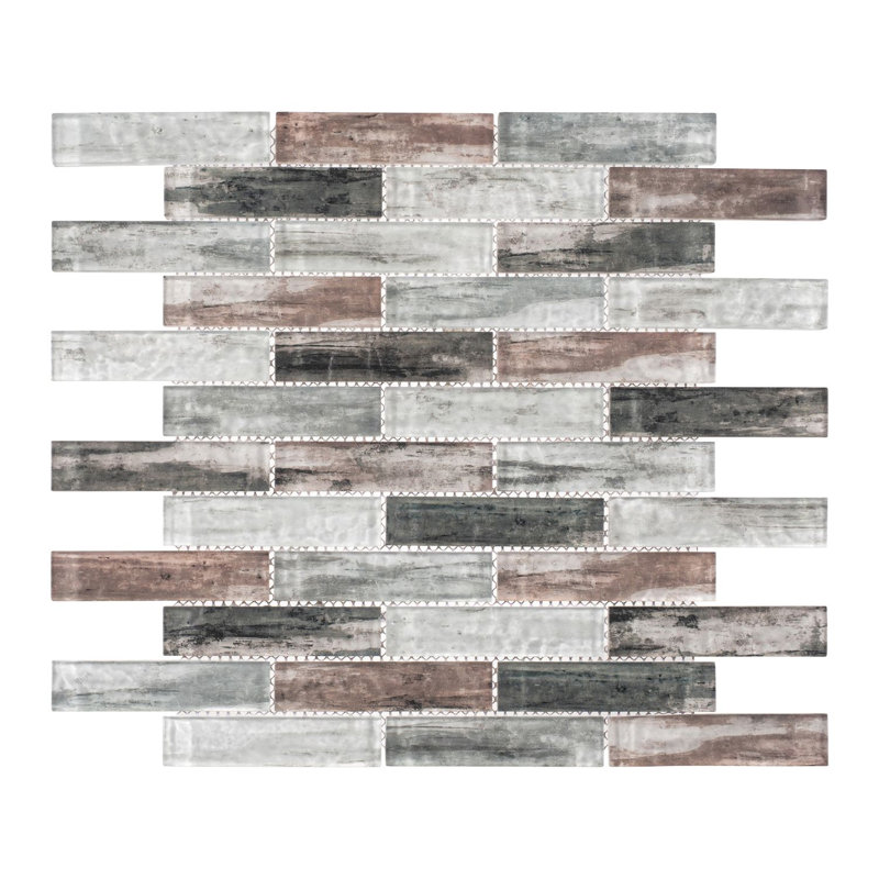 Giovan 1" x 4" Glass Brick Joint Mosaic Shower Walls, Kitchen Backsplash and Floor Tile, Nostalgia
