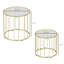 Elliptical Cut-Out Nesting Tables 50*50*50 cm Metal 1 Piece Nesting Coffee Table Gold Height Adjustable