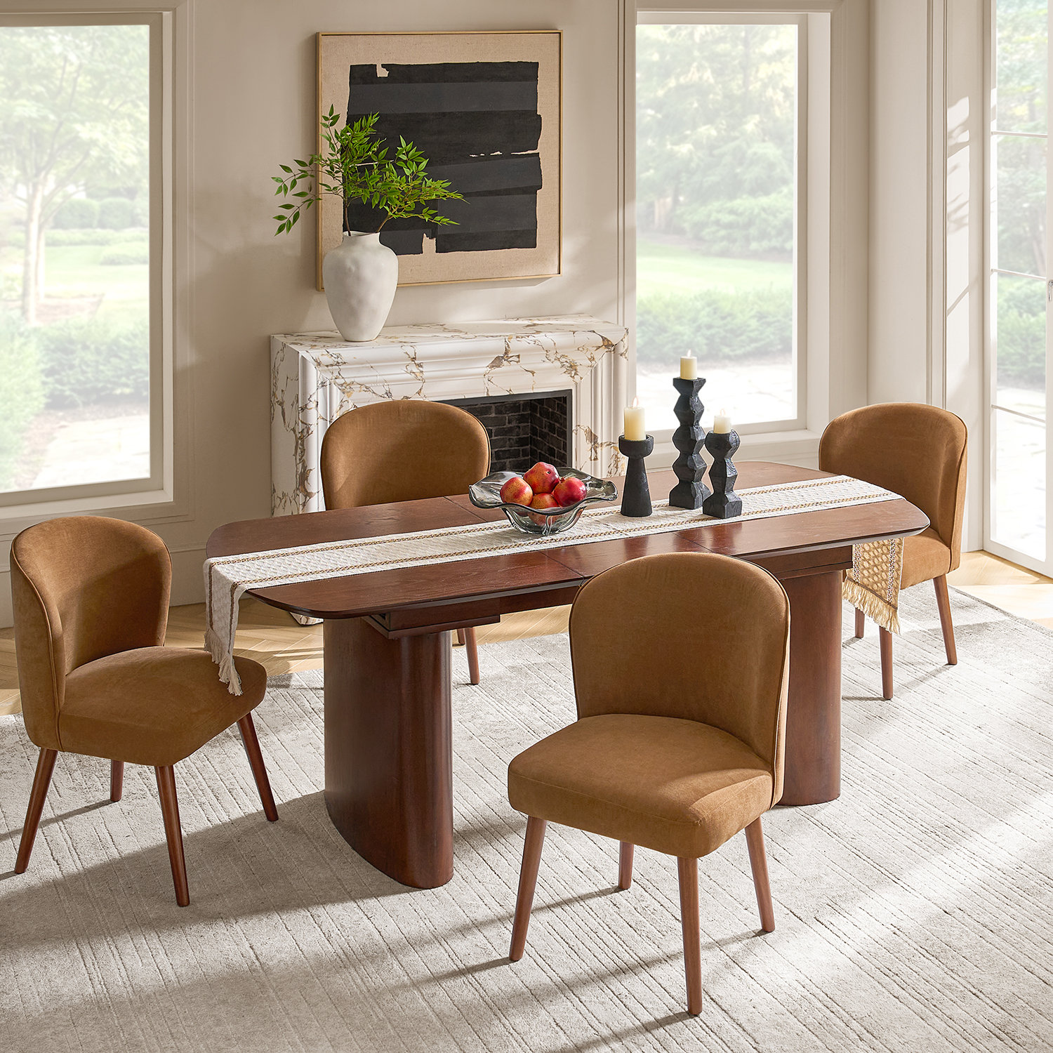 Monticello Dining Chair, 4, Caramel