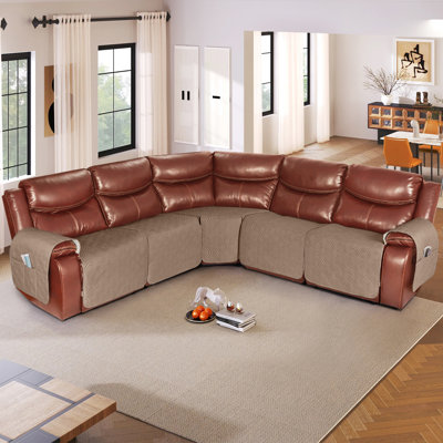 Housse pour canapé modulaire inclinable et imperméable 5 pièces Kyrstie - Très grandes housses pour canapé inclinable en L