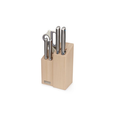 Elevate Fusion 5 Piece Knife and Scissor Set with Beechwood Block