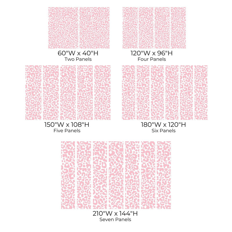 Murale pelez et collez de qualité supérieure - imprimé léopard rose, L 120 po x L 96 po
