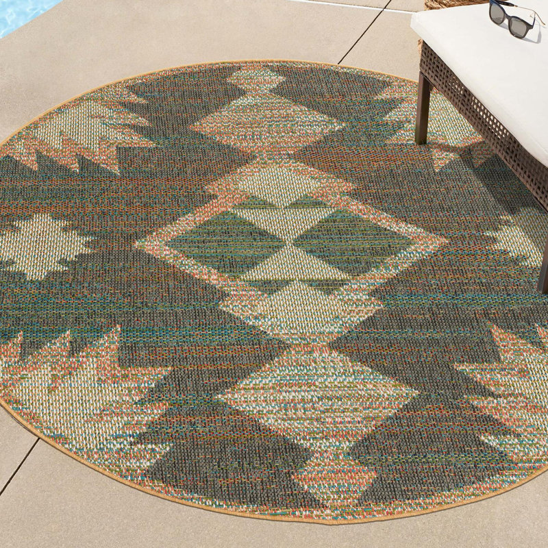 Tapis tissé à la machine Barnesville, Rond 7 pi 10 po