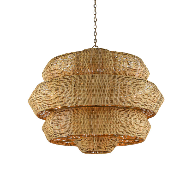 Lustre géométrique unique à 18 lumières avec accents en fer forgé Antibes