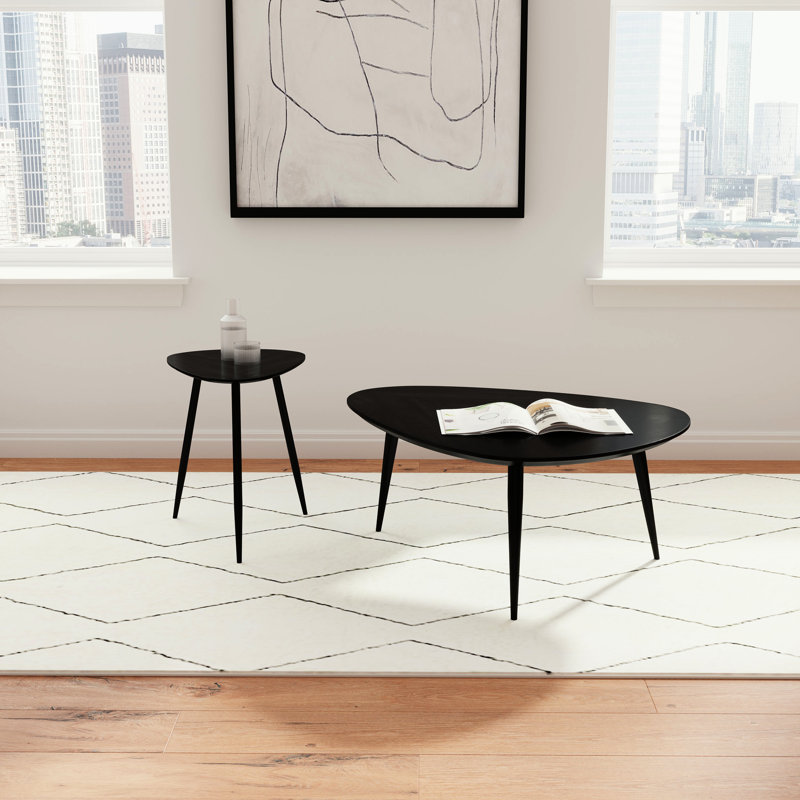 Triangular Solid Wood Coffee Table