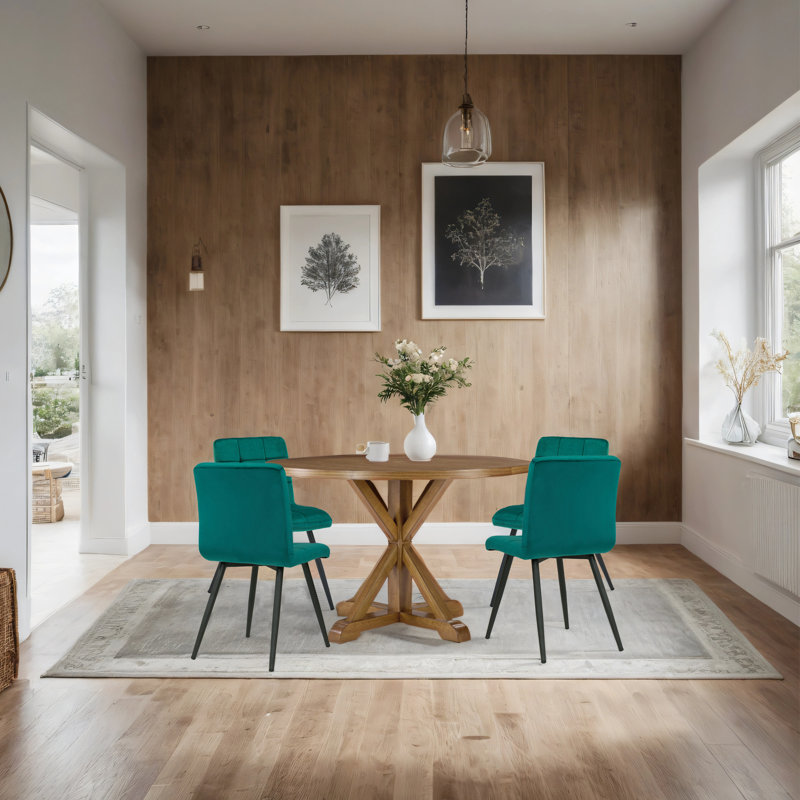 Chaise d'appoint rembourrée en velours Girton, Vert foncé