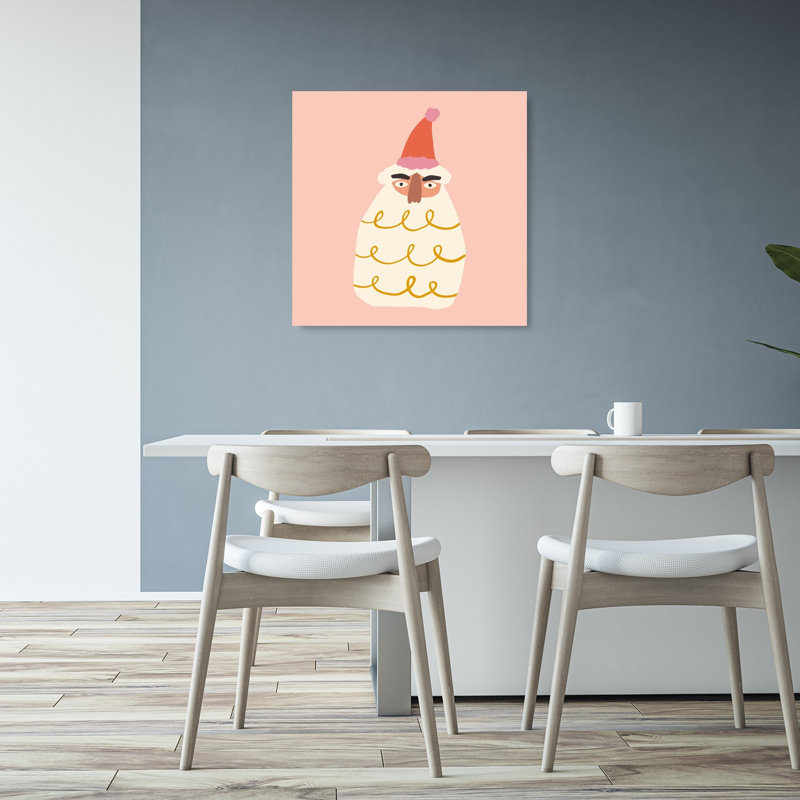 Happychristmasno20, impression d'art moderne abstrait fantaisiste, 32" H x 32" W