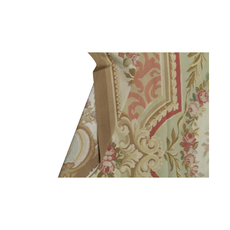 Wool Oriental Area Rug in Rose/Ivory