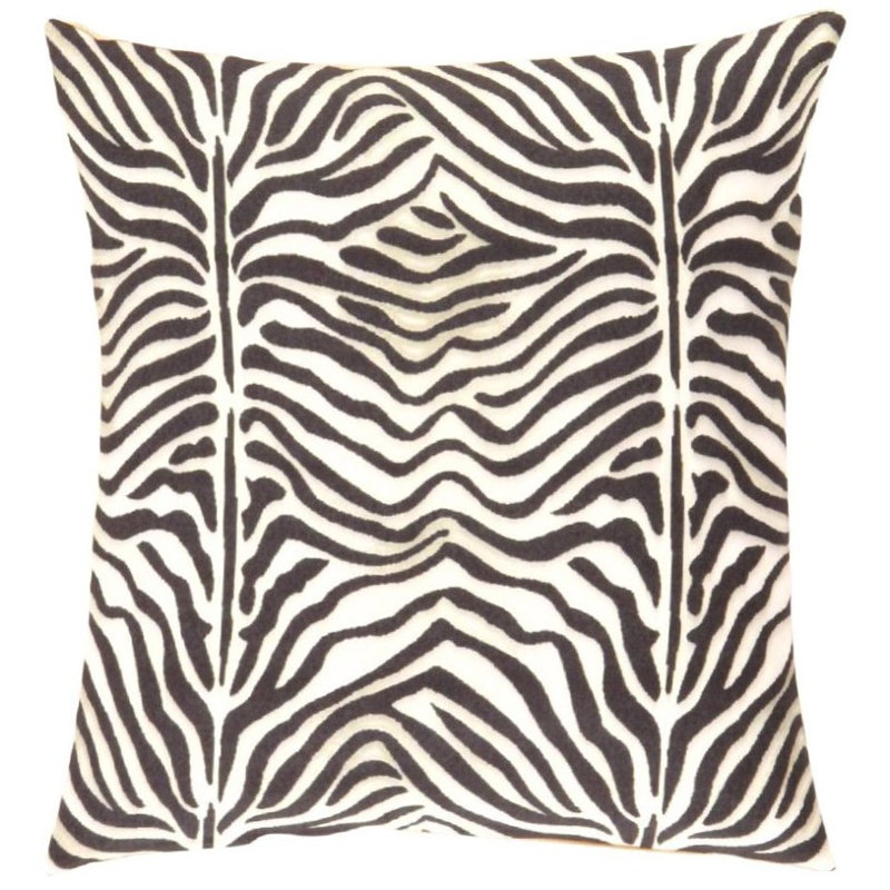 Coussin turc brun foncé / ivoire, H 16 po x l 16 po