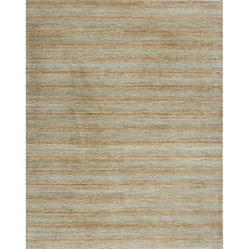 Textures Hand Knotted Wool Striped Area Rug, Rectangle 8' x 10'