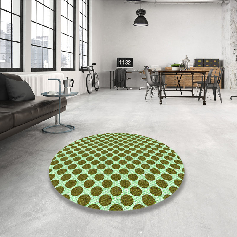 Tapis vert tissé à la machine, Rond 8 pi