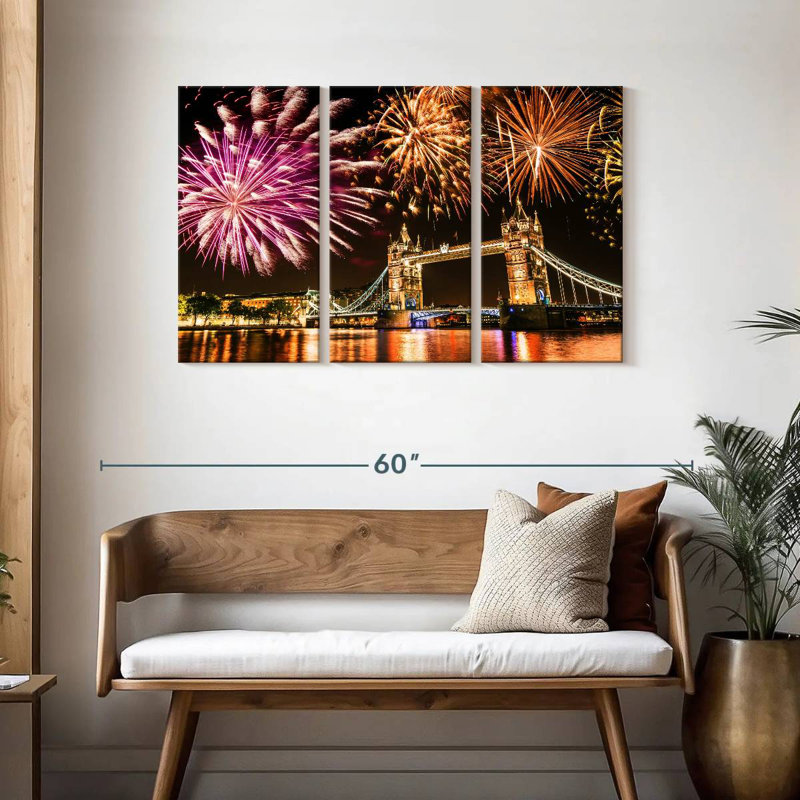 Nicci Fireworks Over Tower Bridge, 28" H x 45" W