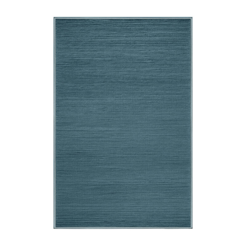 Tapis bleu uni lavable à la machine, Tapis de couloir 2 pi x 4 pi