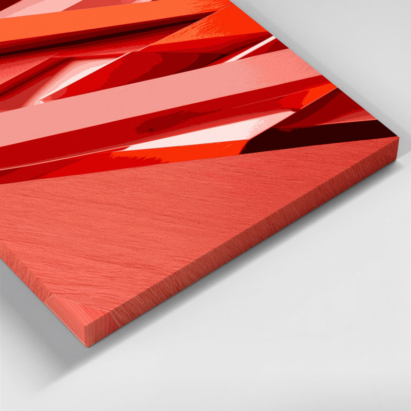 «Geometric Abstraction 80», art mural sur toile orange, H 16 po x l 16 po