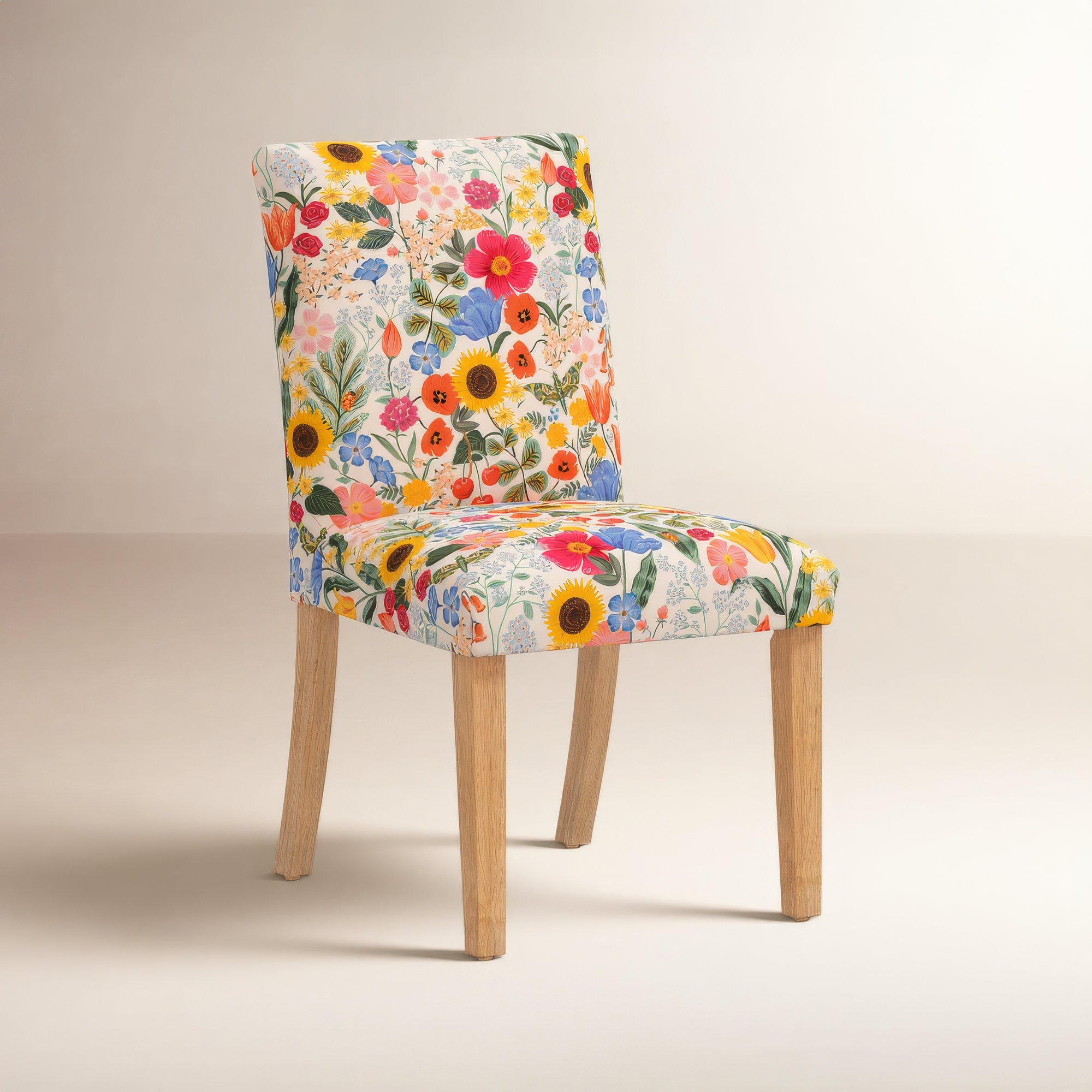 Rifle Paper Co. x Cloth & Company Lorraine Dining Chair, Rpc Blossom Blush Linen