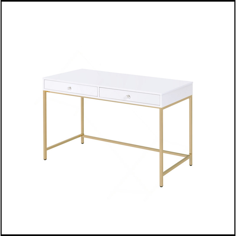 Bureau d'écriture blanc ultrabrillant