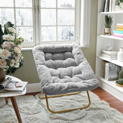 Fauteuil surdimensionné pliable et rembourré avec structure en acier