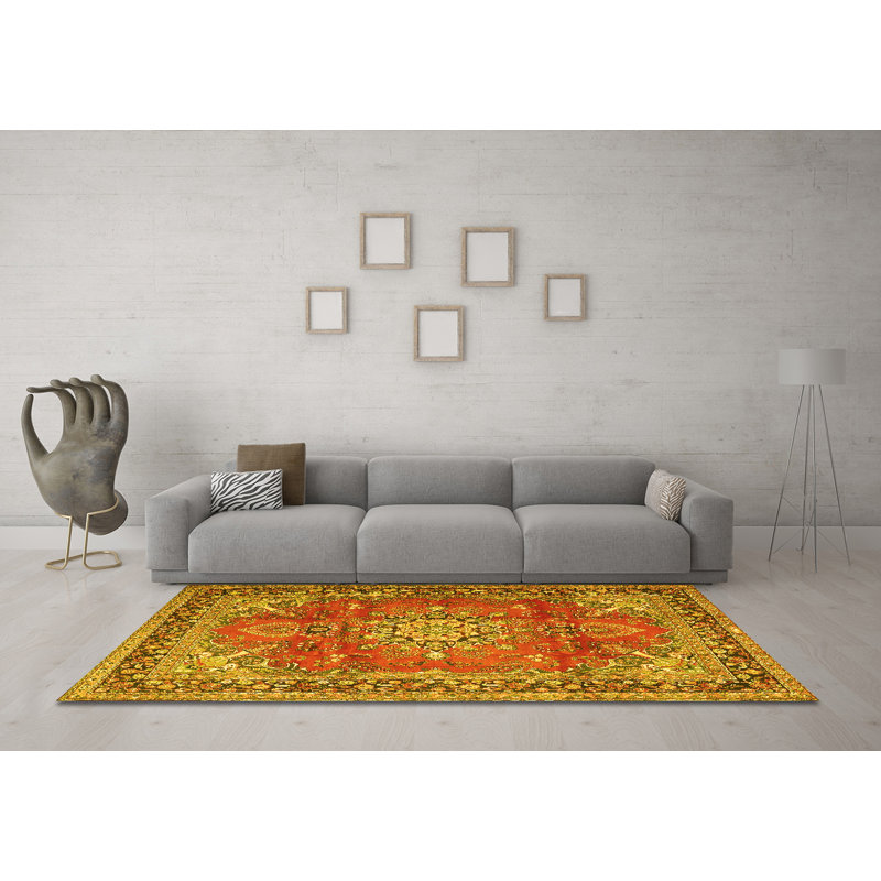 Washable Oriental Indoor Rug, Square 5'